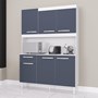 Cozinha Compacta Carine 6 Portas 1 Gaveta Branco/Cinza Platinum - Poquema 
