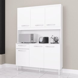 Cozinha Compacta Carine 6 Portas 1 Gaveta Branco - Poquema 