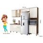 Cozinha Compacta Fit 11 Portas com Balcão 120cm Carvalho Nature/Off White Cristal - Nicioli