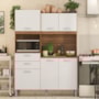Cozinha Compacta Harmonia 6 Portas e 2 Gavetas Amêndola/Branco - Demóbile