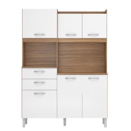 Cozinha Compacta Harmonia 6 Portas e 2 Gavetas Amêndola/Branco - Demóbile   Cozinha Compacta Harmonia 6 Portas e 2 Gavetas Amêndola/Branco - Demóbile