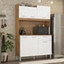 Cozinha Compacta Iris 6 Portas e 1 Gaveta Amêndola/Branco - Demóbile  