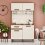 Cozinha Compacta Lina 4 Portas e 1 Gaveta Nature/Off White - Móveis Briz