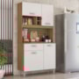 Cozinha Compacta Malta 4 Portas e 1 Gaveta Amêndola/Branco - Demóbile