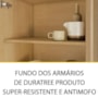 Cozinha Compacta Realeza 220cm 6 Portas e 3 Gavetas Carvalho/Greige - Nesher