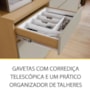 Cozinha Compacta Realeza 220cm 6 Portas e 3 Gavetas Carvalho/Greige - Nesher