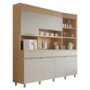 Cozinha Compacta Realeza 220cm 6 Portas e 3 Gavetas Carvalho/Greige - Nesher