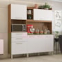 Cozinha Compacta Select 6 Portas e 2 Gavetas Amêndola/Branco - Demóbile