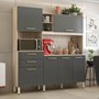 Cozinha Compacta Select 6 Portas e 2 Gavetas Avena/Grafito - Demóbile  