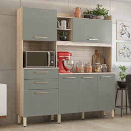 Cozinha Compacta Select 6 Portas e 2 Gavetas Avena/Menta - Demóbile Cozinha Compacta Select 6 Portas e 2 Gavetas Avena/Menta - Demóbile
