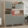 Cozinha Compacta Select 6 Portas e 2 Gavetas Avena/Menta - Demóbile