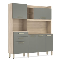 Cozinha Compacta Select 6 Portas e 2 Gavetas Avena/Menta - Demóbile Cozinha Compacta Select 6 Portas e 2 Gavetas Avena/Menta - Demóbile