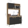 Cozinha Compacta Veneto 122cm 4 Portas e 1 Gaveta Castani/Chumbo - Indékes
