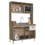 Cozinha Compacta Veneto 122cm 4 Portas e 1 Gaveta Castani/Off White - Indékes
