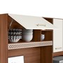 Cozinha Compacta Yara 160 com 7 Portas e 1 Gaveta Avelã/Off White Cristal - Nicioli