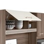 Cozinha Compacta Yara 160 com 7 Portas e 1 Gaveta Carvalho Nature/Off White Cristal - Nicioli