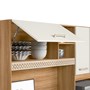 Cozinha Compacta Yara 160 com 7 Portas e 1 Gaveta Freijó/Off White Cristal - Nicioli 