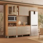 Cozinha Completa 4 Peças com Paneleiro 1 Forno Plena Cinamon/Nude Prime TX - Demóbile