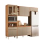Cozinha Completa 4 Peças com Paneleiro 1 Forno Plena Cinamon/Nude Prime TX - Demóbile