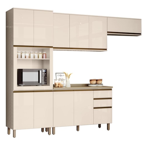 Cozinha Completa 4 Peças Connect com Torre Quente 1 Forno - Móveis Henn  Off White