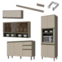 Cozinha Completa 4 Peças Connect com Torre Quente e Rodapé Duna/Cristal - Móveis Henn 
