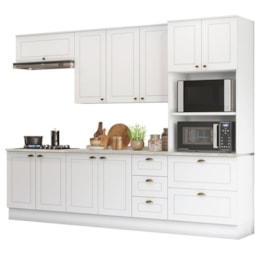 Cozinha Completa 5 Peças Americana com Torre Quente 2 Fornos Branco - Móveis Henn  Cozinha Completa 5 Peças Americana com Torre Quente 2 Fornos Branco - Móveis Henn