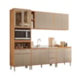 Cozinha Completa 5 Peças sem Tampo com Paneleiro 1 Forno, 2 Balcões e 2 Armários Aéreos Plena Cinamon/Nude Prime TX - Demóbile  Cinamon/Nude Prime TX