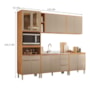 Cozinha Completa 5 Peças sem Tampo com Paneleiro 1 Forno, 2 Balcões e 2 Armários Aéreos Plena Cinamon/Nude Prime TX - Demóbile  Cinamon/Nude Prime TX