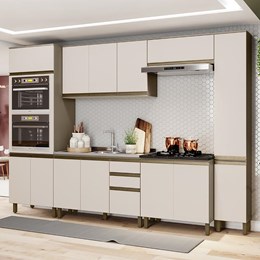 Cozinha Completa 6 Peças Connect Duna/Cristal com Paneleiro - Móveis Henn