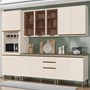 Cozinha Completa 6 Peças Connect Off White com Aéreo 3 Portas Vidro - Móveis Henn