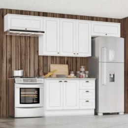 Cozinha Completa Americana 4 Peças Branco - Móveis Henn Cozinha Completa Americana 4 Peças Branco - Móveis Henn