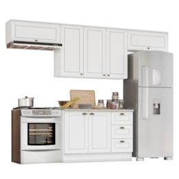 Cozinha Completa Americana 4 Peças Branco - Móveis Henn Cozinha Completa Americana 4 Peças Branco - Móveis Henn
