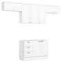 Cozinha Completa Americana 4 Peças com Balcão 120cm Branco sem Tampo - Móveis Henn