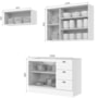 Cozinha Completa Americana 4 Peças com Balcão 120cm Branco sem Tampo - Móveis Henn