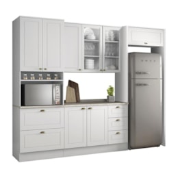 Cozinha Completa Americana 4 Peças com Lateral Branco - Móveis Henn Cozinha Completa Americana 4 Peças com Lateral Branco - Móveis Henn