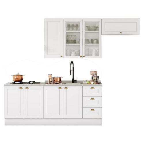 Cozinha Completa Americana 5 Peças Branco - Móveis Henn 