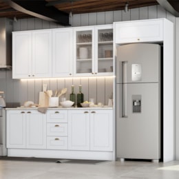Cozinha Completa Americana 5 Peças com Lateral Branco - Móveis Henn Cozinha Completa Americana 5 Peças com Lateral Branco - Móveis Henn