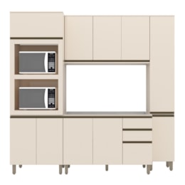 Cozinha Completa Connect 4 Peças Off White - Móveis Henn Cozinha Completa Connect 4 Peças Off White - Móveis Henn