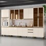 Cozinha Completa Connect 6 Peças Off White com Torre Quente 1 Forno e Cristaleira - Móveis Henn