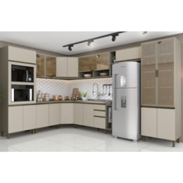 Cozinha Completa de Canto 11 Peças Connect com Cristaleira - Móveis Henn  