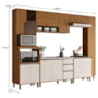 Cozinha Completa Venaly 6 Peças com Torre Quente 2 Fornos e Paneleiro Cinamomo/Off White - Móveis Henn