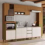 Cozinha Completa Venaly 6 Peças com Torre Quente 2 Fornos e Paneleiro Cinamomo/Off White - Móveis Henn