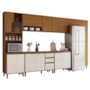 Cozinha Completa Venaly 7 Peças com Torre Quente 1 Forno e Paneleiro Cinamomo/Off White - Móveis Henn