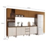 Cozinha Completa Venaly 7 Peças com Torre Quente 1 Forno e Paneleiro Cinamomo/Off White - Móveis Henn