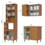 Cozinha Completa Venaly 8 Peças com Balcão, Tampo e Aéreo Basculante 80cm Cinamomo/Off White - Móveis Henn