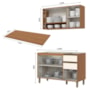 Cozinha Completa Venaly 8 Peças com Balcão, Tampo e Aéreo Basculante 80cm Cinamomo/Off White - Móveis Henn