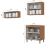 Cozinha Completa Venaly 8 Peças com Balcão, Tampo e Aéreo Basculante 80cm Cinamomo/Off White - Móveis Henn
