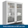 Cozinha de Canto Modulada Unna 10 Peças com Paneleiro Duplo Cristaleira Branco - Poliman Móveis