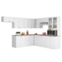 Cozinha de Canto Modulada Unna 10 Peças com Paneleiro Duplo Cristaleira Branco - Poliman Móveis