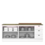 Cozinha Modulada Americana 2 Peças Balcões 120cm e 80cm Branco/Nature com Tampos MDP - Móveis Henn